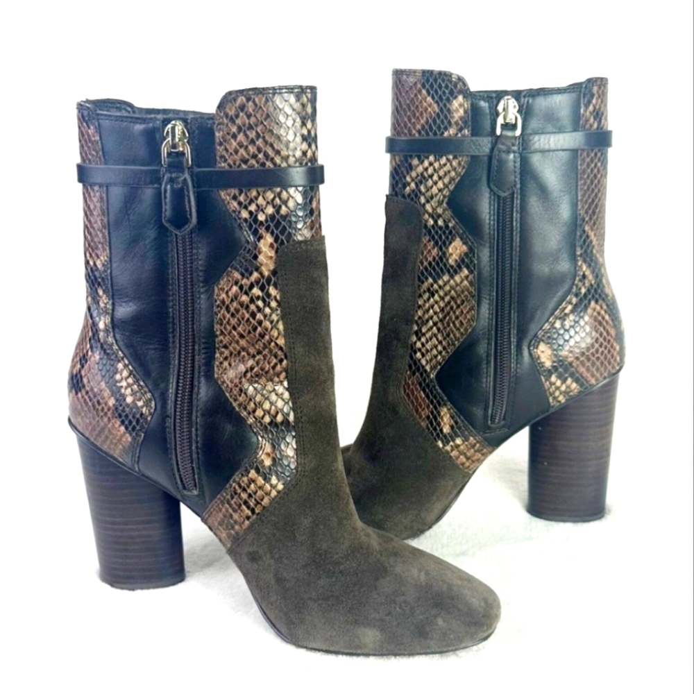 🎉HP!🎉Tory Burch Leather Snakeskin Boots Size 7.5